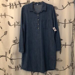 🍁🍂 NWT Old Navy Chambray Long- Sleeve Dress 🍂🍁